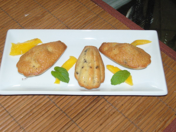 Madeleines mangue/chocolat